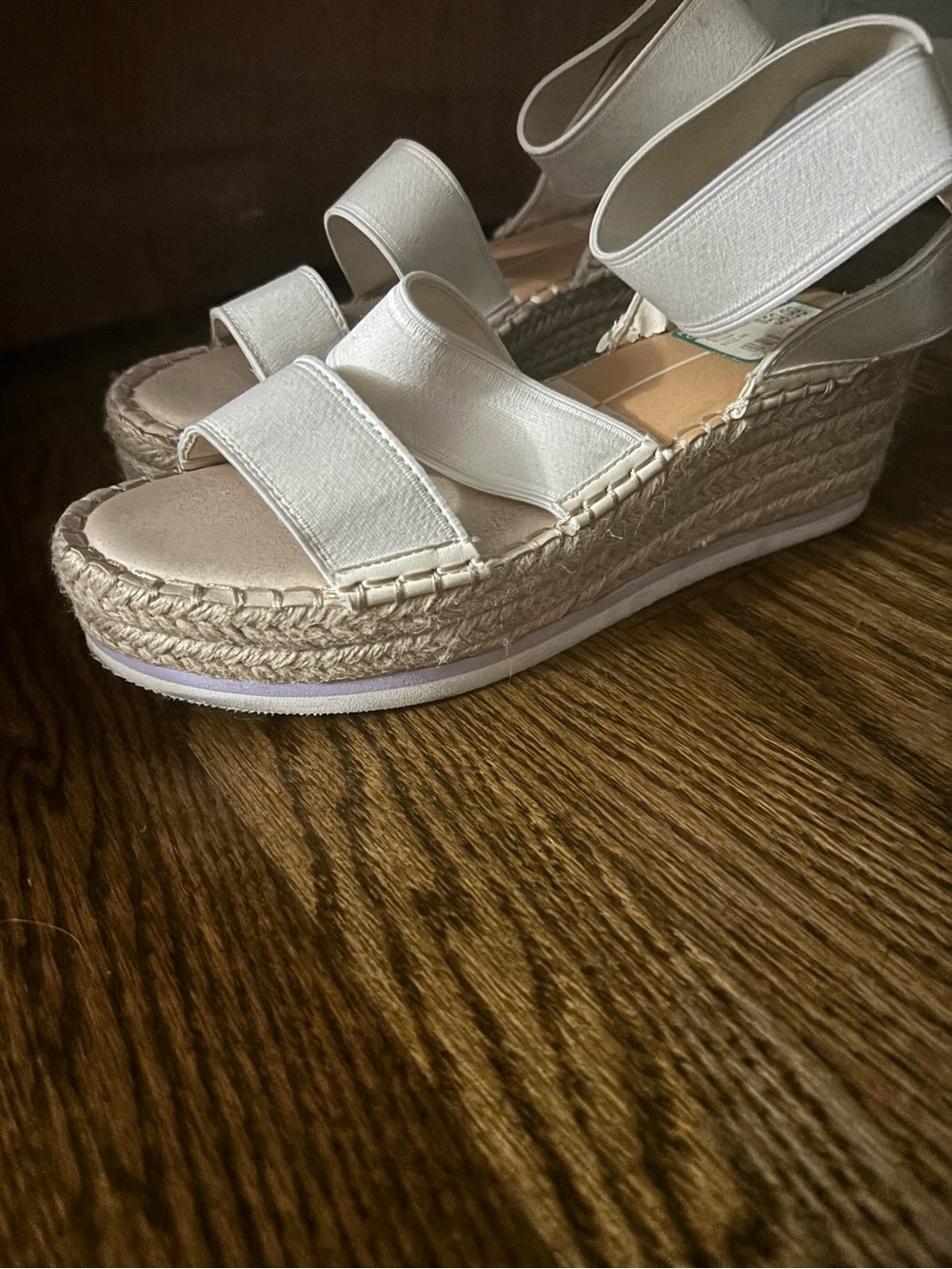 Dolce Vita White Canvas Espadrille Platform Sandals
